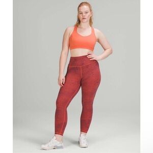 Lululemon Wunder Train Crackle Orange High Rise 22" Leggings - Size 6 gym yoga